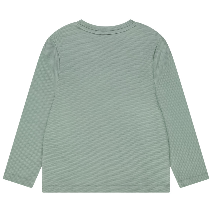 T-shirt manches longues en nid d'abeille et col tunisien pour garçon 