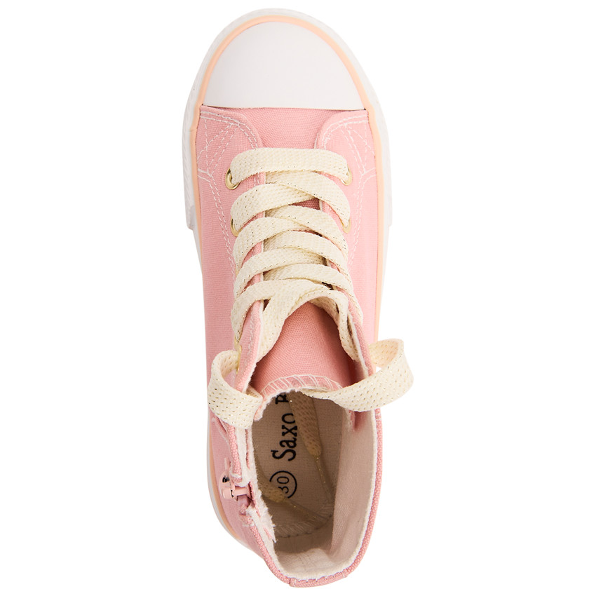Chaussures en toile montante à zip et lacets fantaisie pour fille 