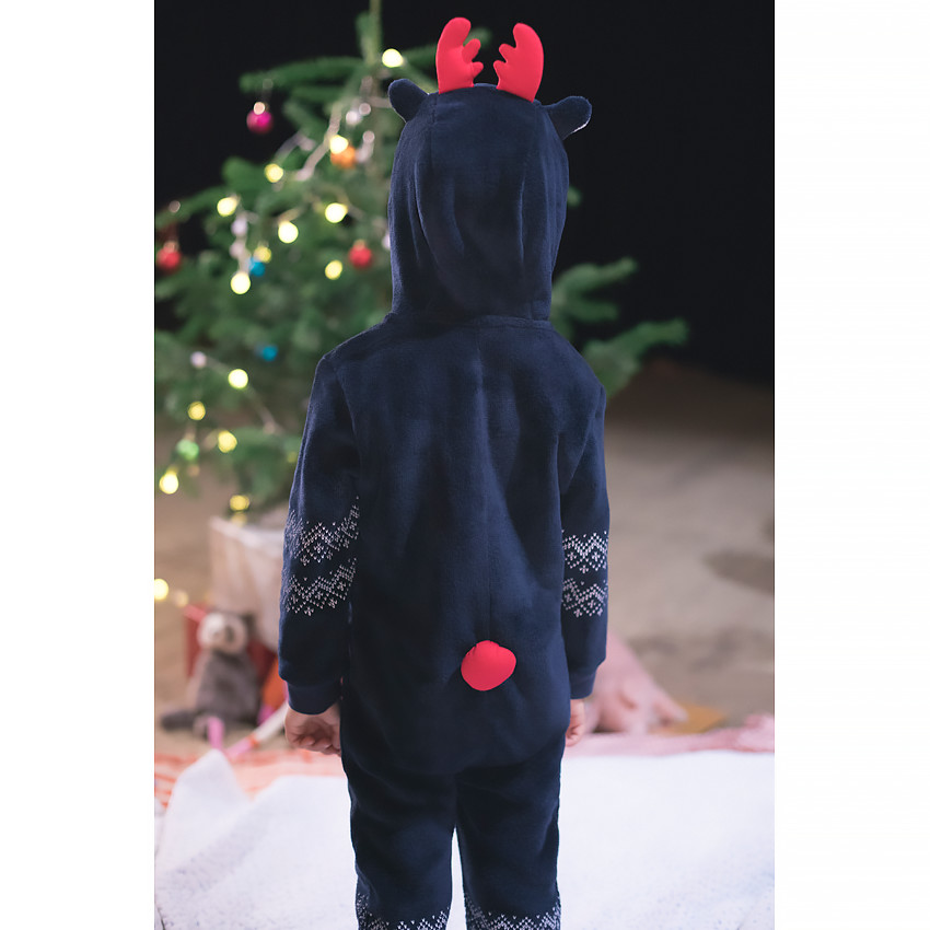 Surpyjama renne en sherpa avec frises esprit Noël 
