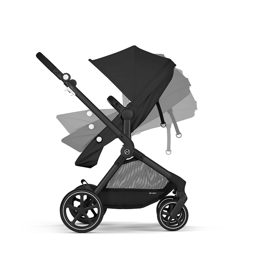 Poussette trio Eos Black Moon Black + nacelle + siège-auto Aton B2 i-Size - Noir (Cybex) - Image 6