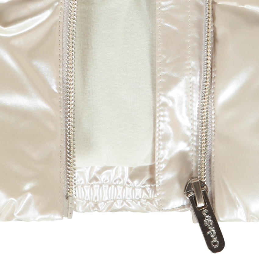 Doudoune sans manches bi-matière effet nacré pour bébé fille 