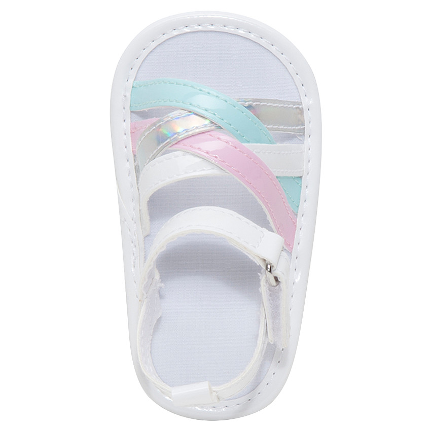 Nu-pieds vernis à brides contrastées 