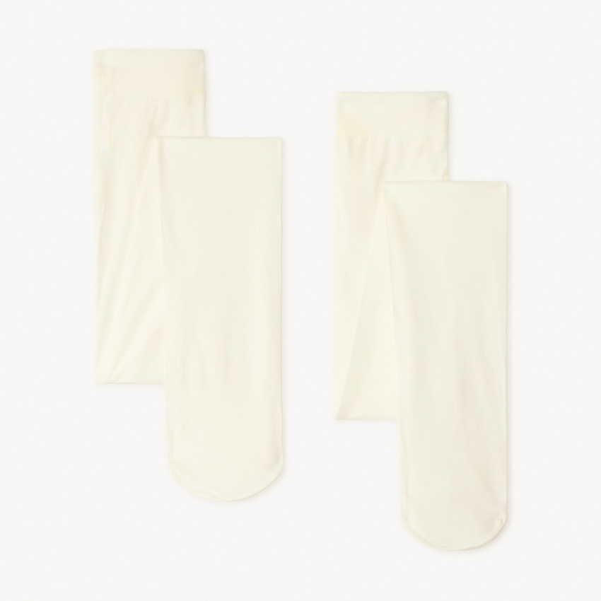Lot de 2 paires de collants fins unis pour fille 