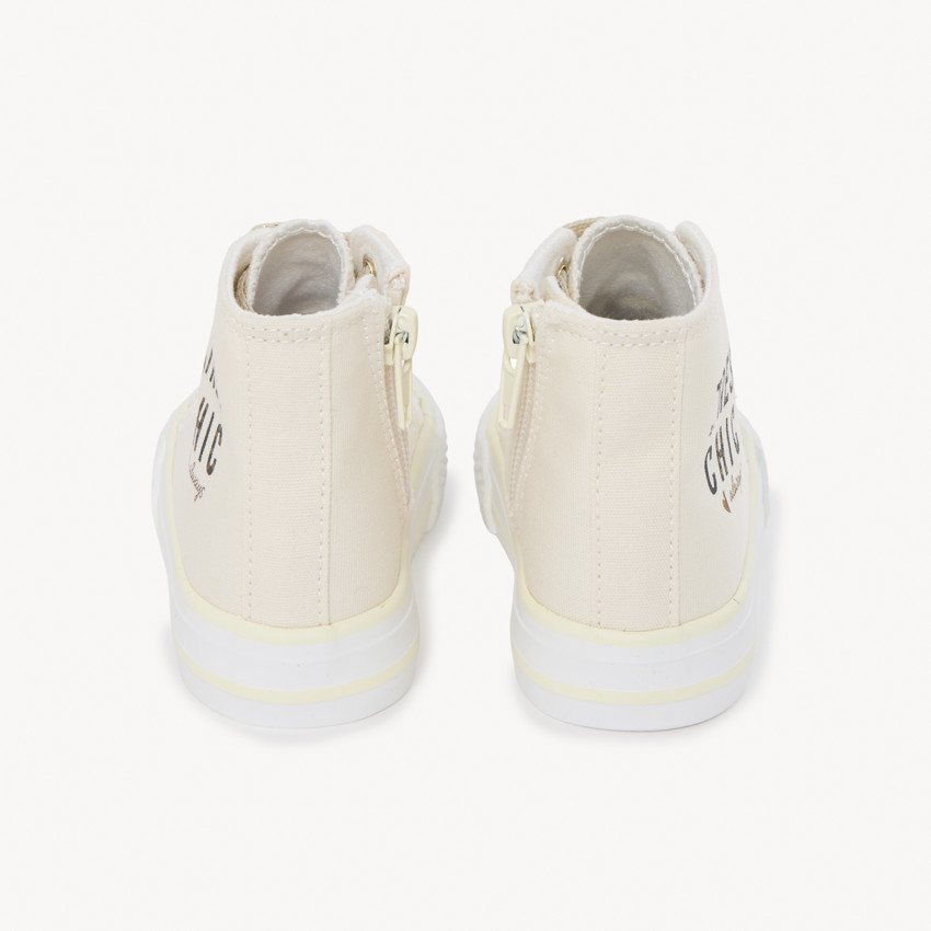 Baskets montantes en toile avec zip pour bébé fille 