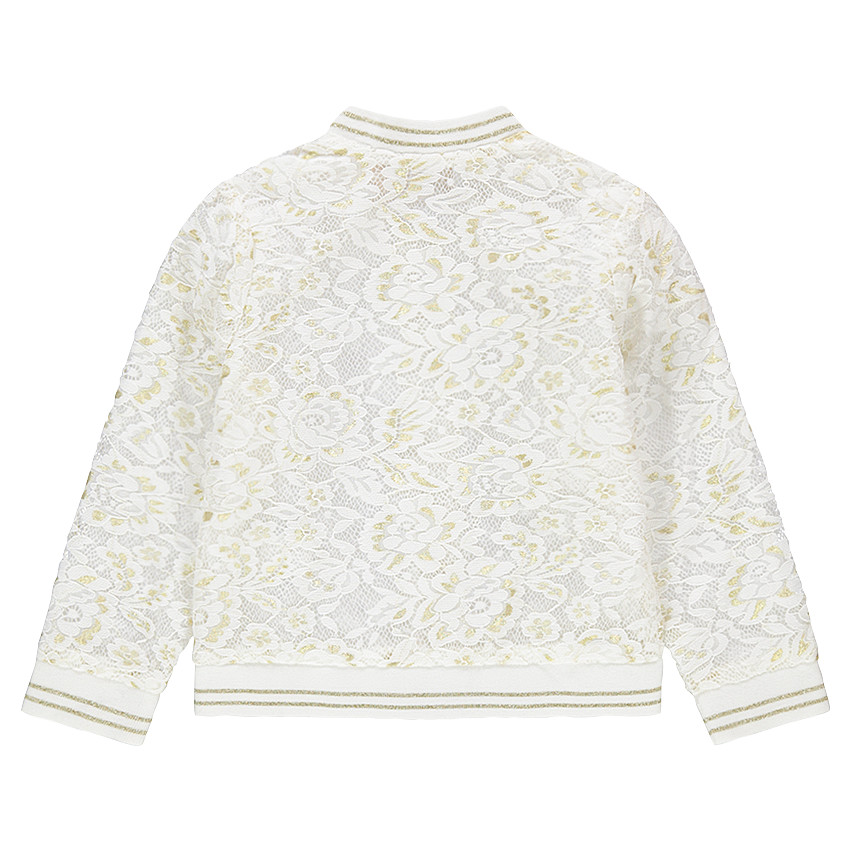 Blouson en dentelle doublé avec touches de doré 