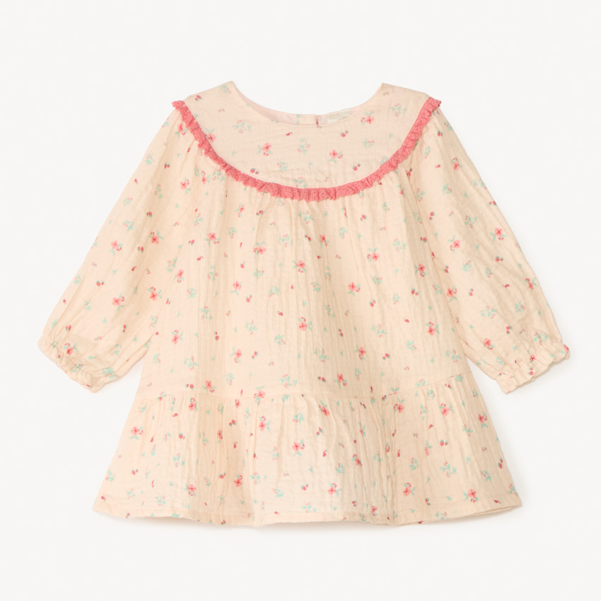 Robe en gaze imprimé fleurs pour bébé fille