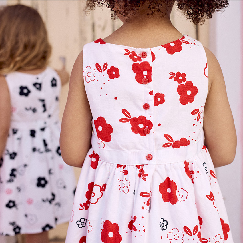 Robe sans manches imprimé fleurs pour bébé fille 
