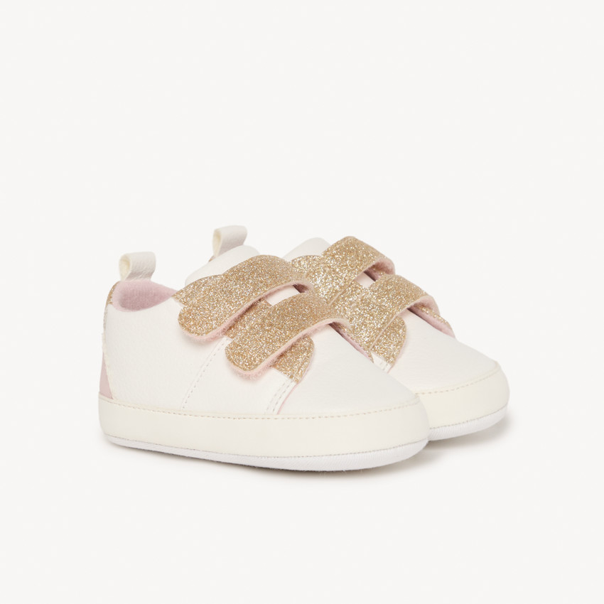 Baskets sneakers à empiècements pailletés pour bébé fille 