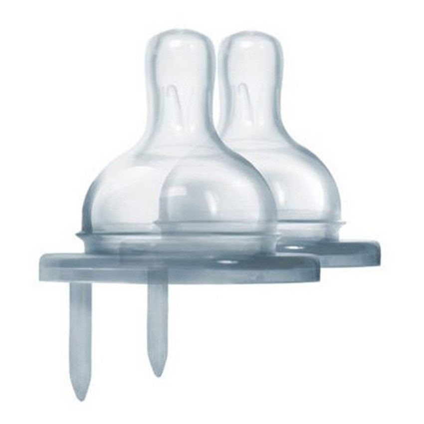 Lot de 2 tétines en silicone - Débit liquides épais 