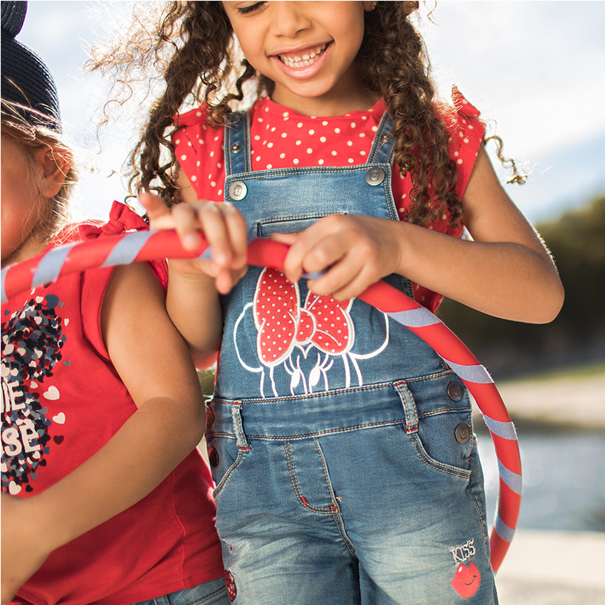 Salopette short en molleton effet jeans Disney print Minnie 