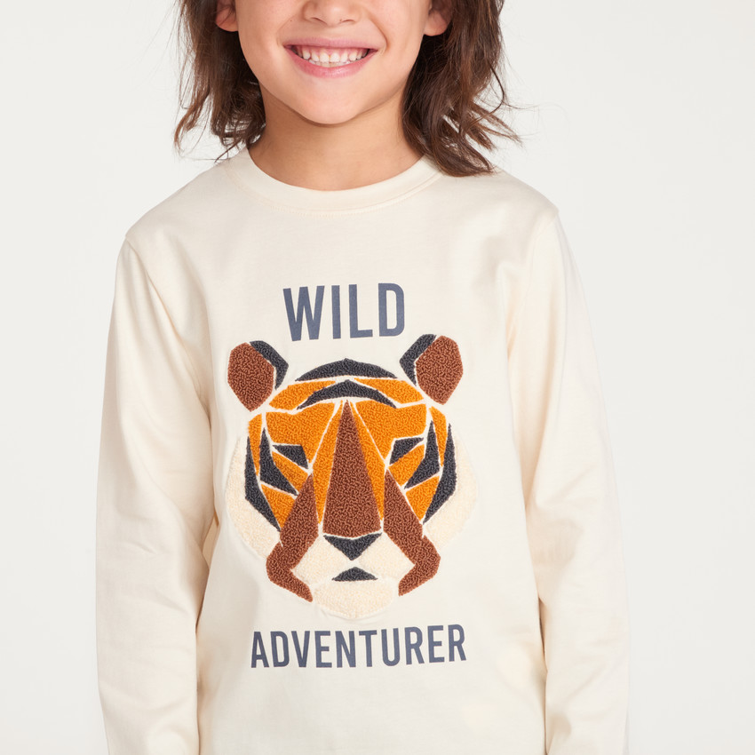 T-shirt manches longues garçon print bouclette fantaisie 