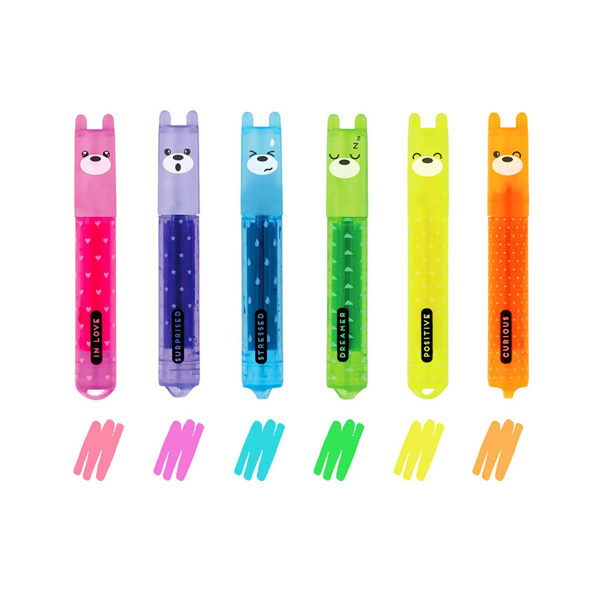 Set de 6 mini surligneurs fluorescents Teddy's Mood 