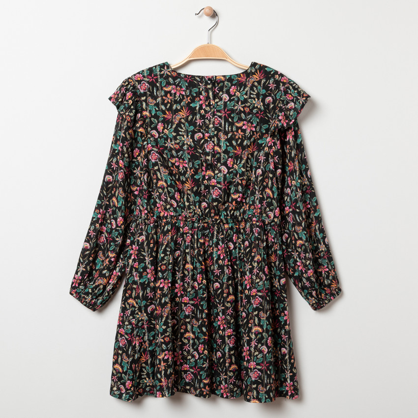Robe manches longues à imprimé floral pour enfant fille 