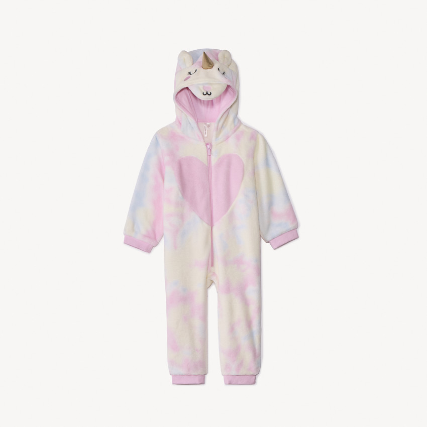 Surpyjama ludique licorne en sherpa pour bébé fille 