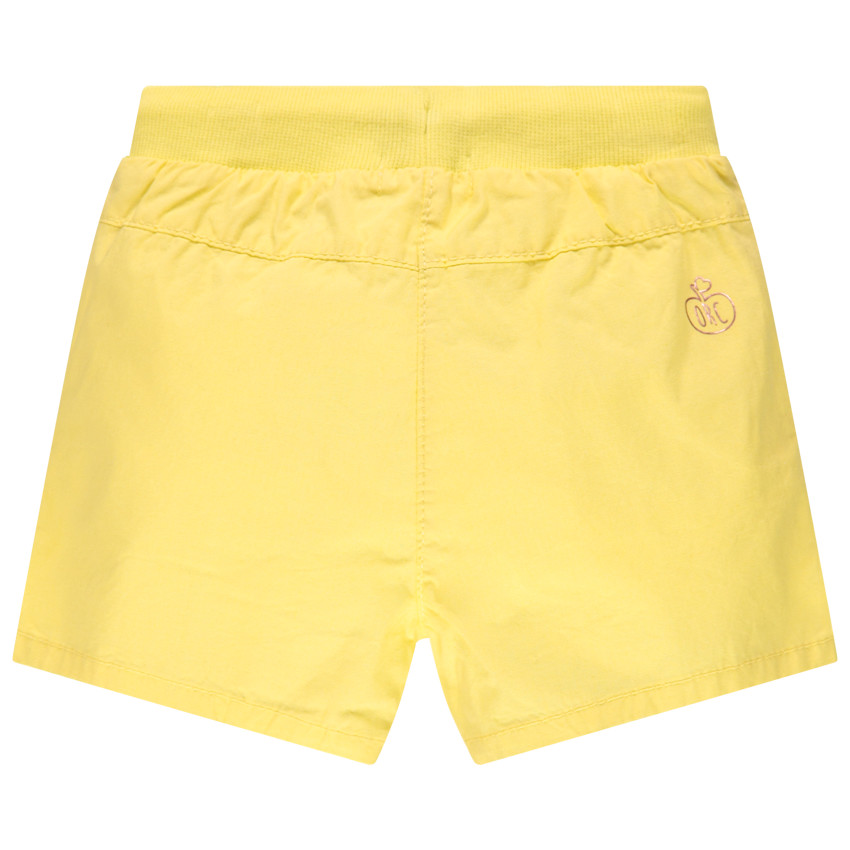 Short uni en toile à taille élastiquée   