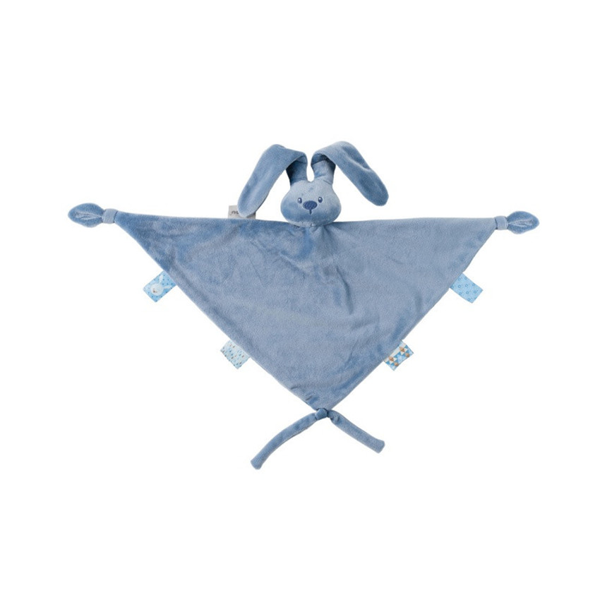 Maxi Doudou plat lapin Lapidou 65x40 cm - Bleu Foncé Main Maxi Doudou plat lapin Lapidou 65x40 cm - Bleu Foncé