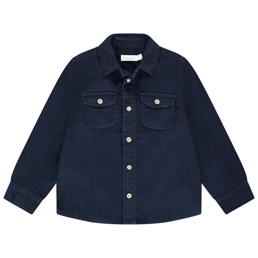 Chemise manches longues en velours avec double poches pour garçon 