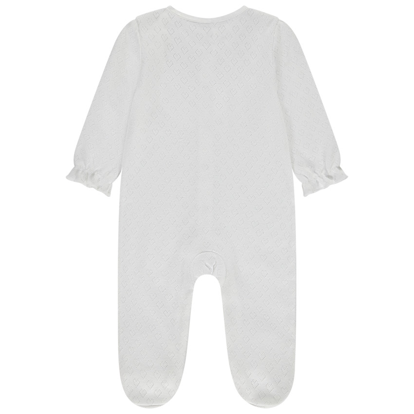 Dors-bien en maille pointelle cœurs pour bébé fille 