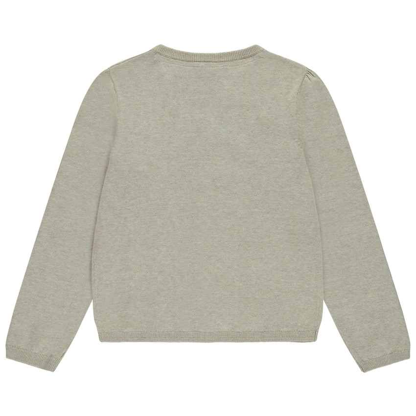 Gilet en tricot uni avec boutons pailletés pour fille 