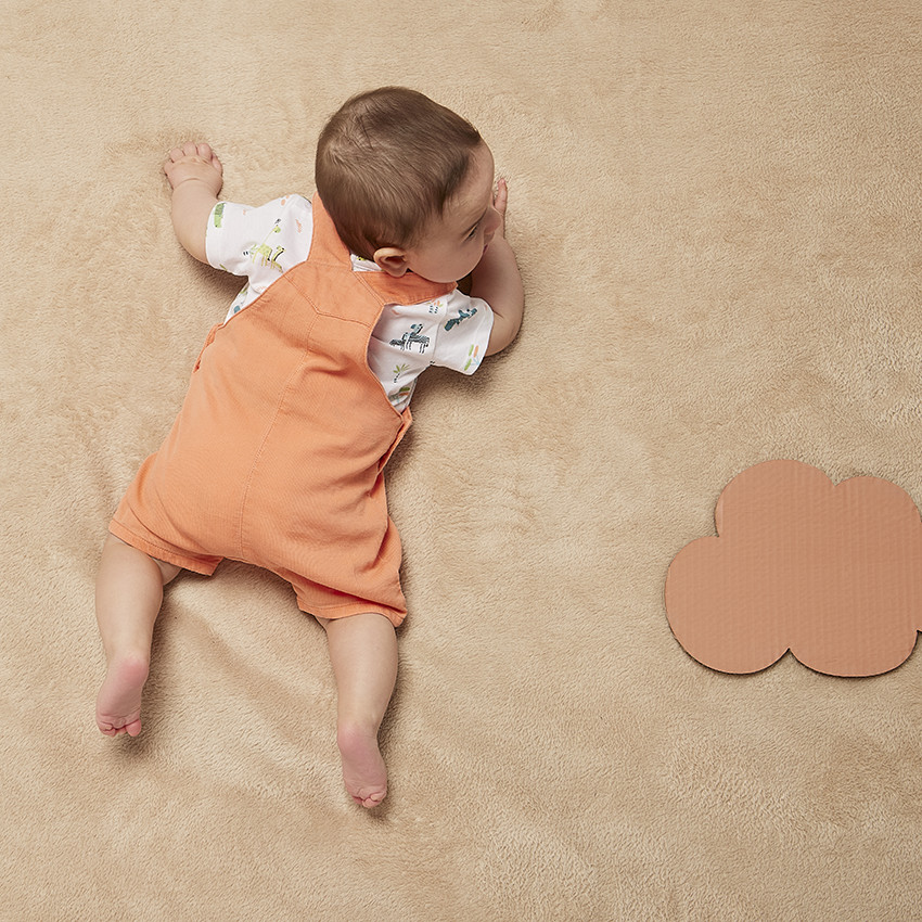 Ensemble 2 pièces salopette courte + t-shirt imprimé pour bébé garçon 