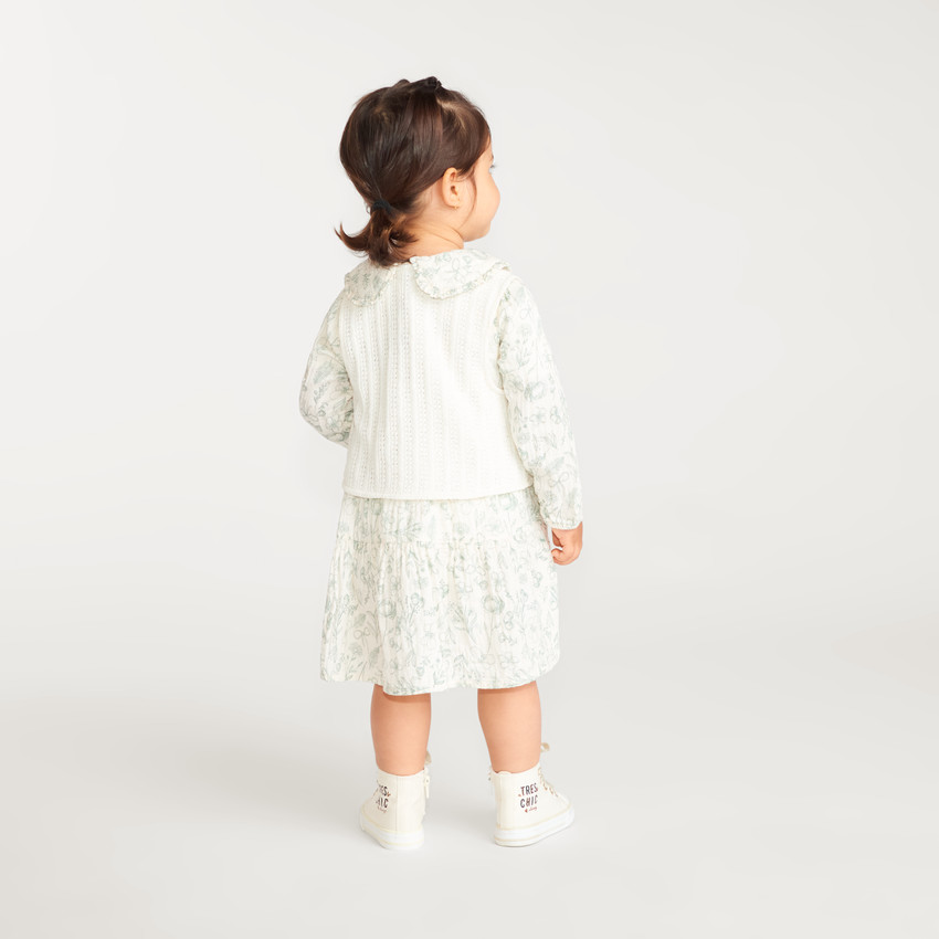 Ensemble 2 pièces bébé fille robe et gilet sans manches 