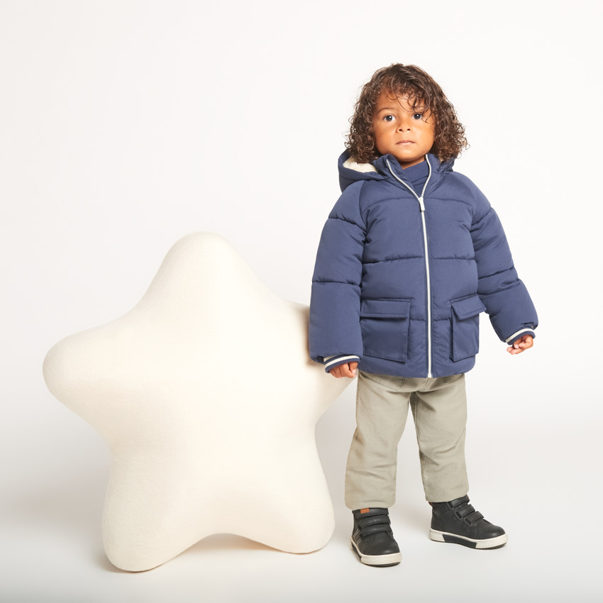 Doudoune longue matelassée et doublée sherpa pour bébé garçon