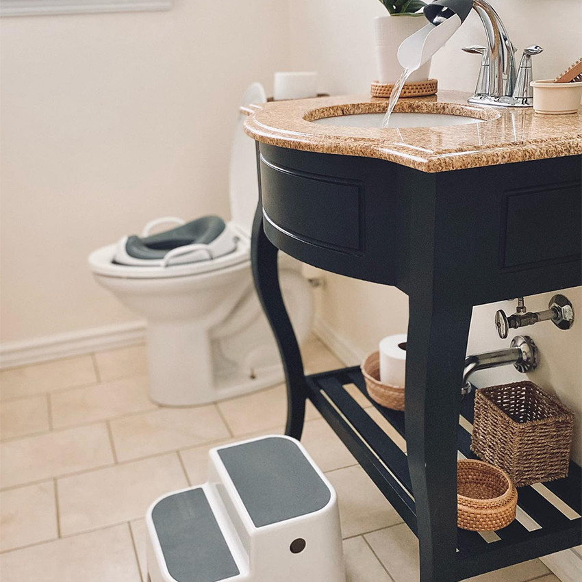 Set d'apprentissage de la propreté 3 en 1 blanc/gris 