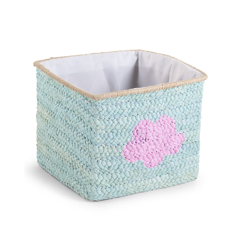 Panier de rangement tressé 30 x 33 x 33 cm - Mint Star & Cloud  