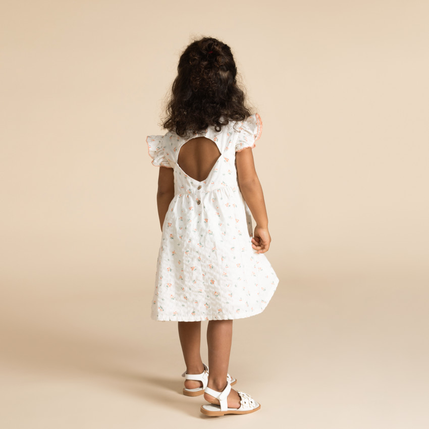 Robe manches courtes imprimé fleurs pour bébé fille 