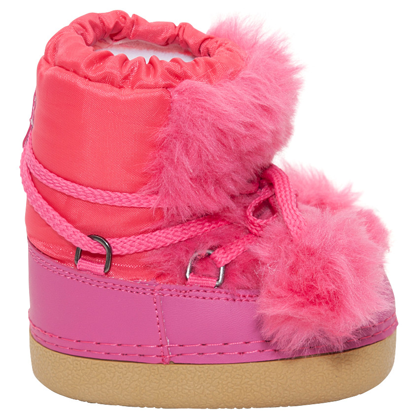 Après-ski coloris fluo à laçage et fausse fourrure 