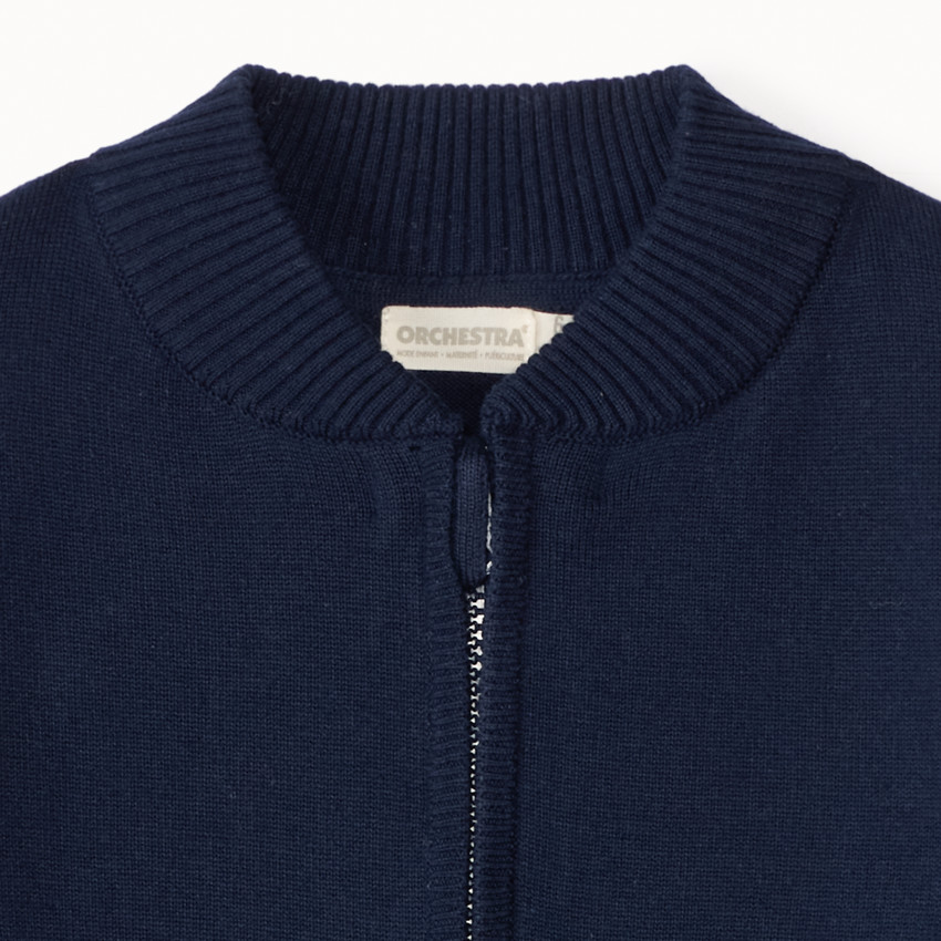Gilet zippé en tricot uni pour garçon 