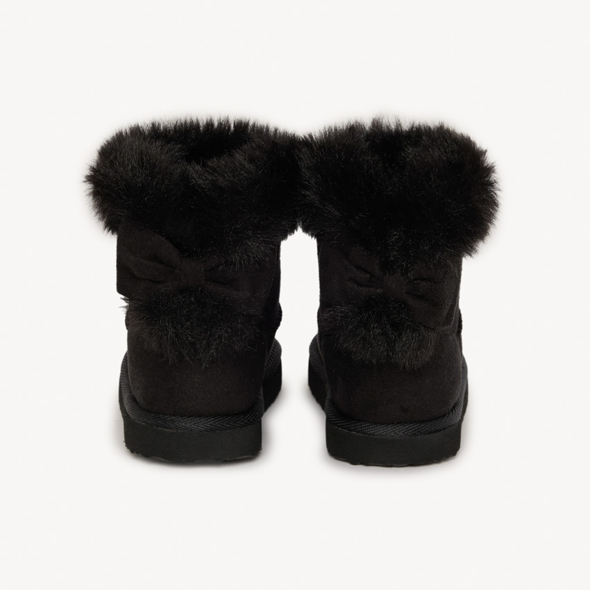 Bottines avec faussure fourrure et nœud pour fille 