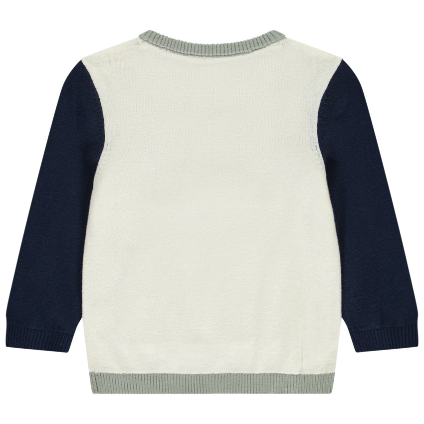 Pull en tricot ludique effet color block pour bébé garçon 