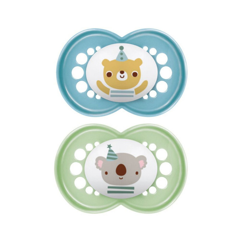 Lot de 2 sucettes silicone Original 18M+ animaux (modèle aléatoire) 