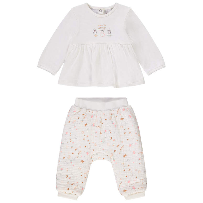 Ensemble 2 pièces imprimé fantaisie pour bébé fille