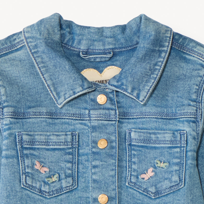 Veste en jean avec broderie pour bébé fille 