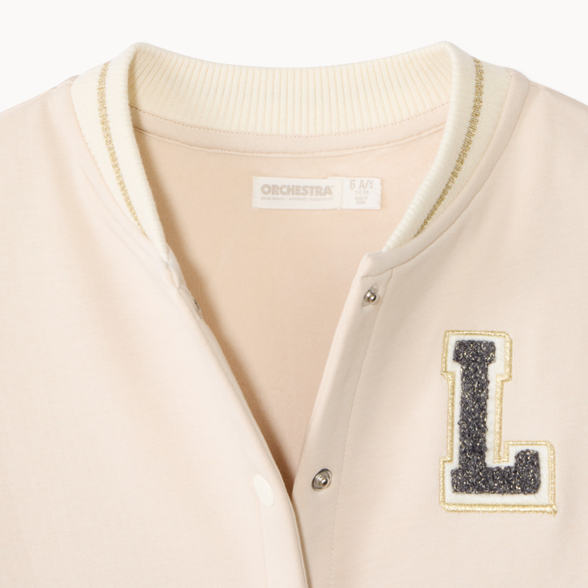 Gilet manches longues style teddy brodé pour fille  