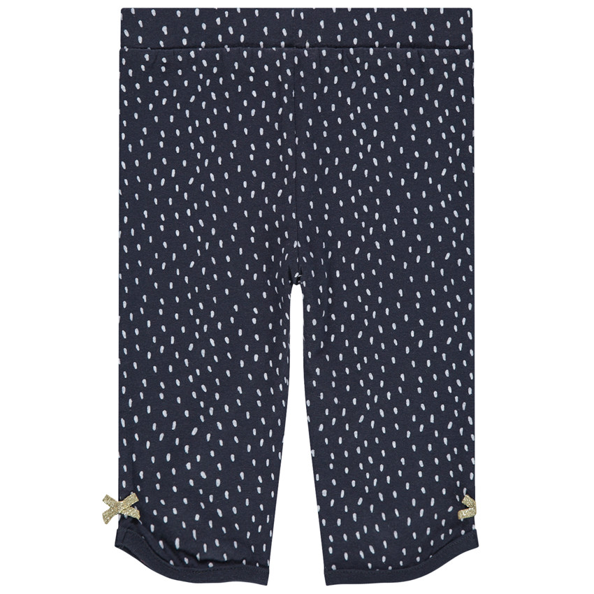 Legging court imprimé all-over en coton avec petits noeuds 