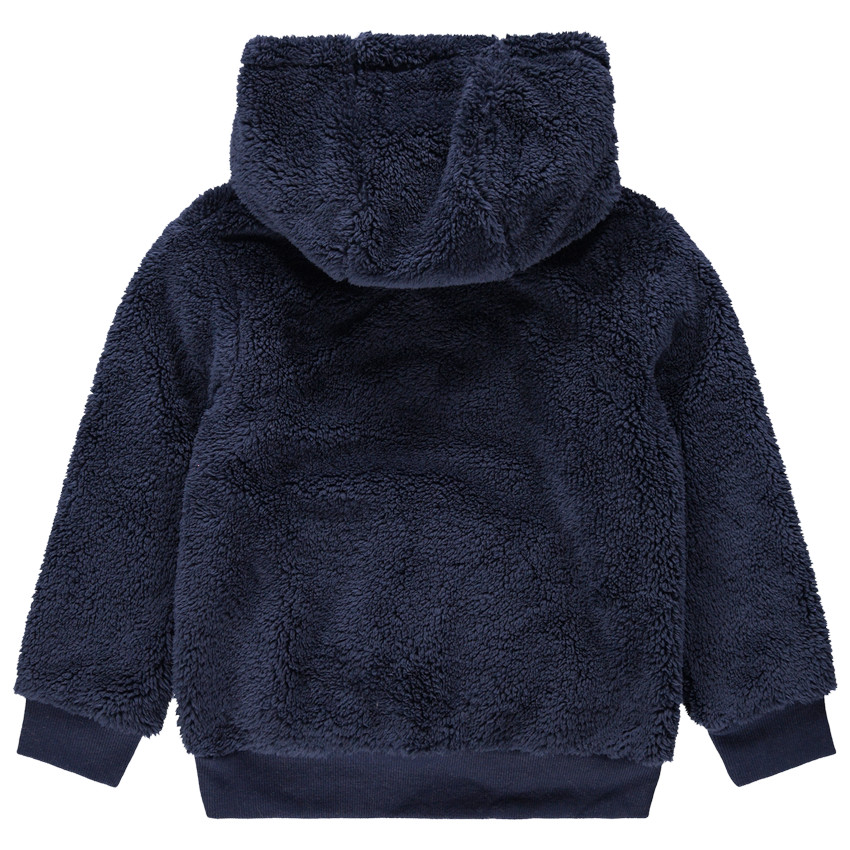 Sweat polaire à capuche avec inscriptions 