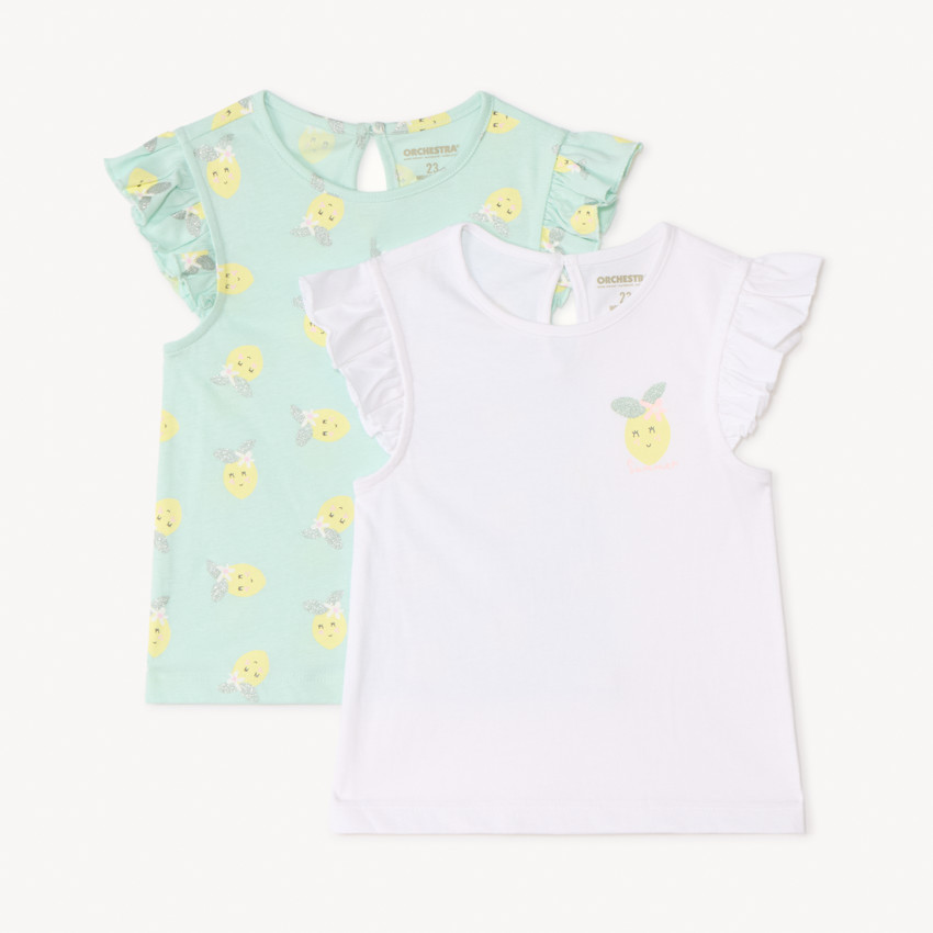 Lot de t-shirt manches courtes fantaisie pour bébé fille