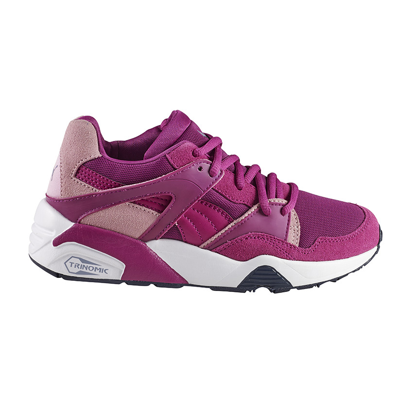 PUMA - Baskets basses coloris violet à lacets élastiqués du 28 au 35 