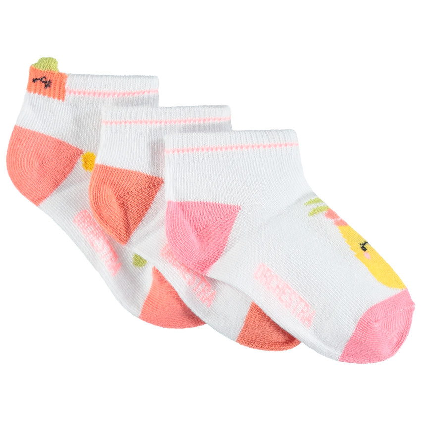 Lot de 3 paires de chaussettes à fruits en jacquard 