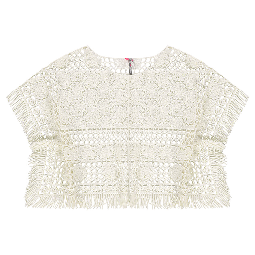 Junior - Poncho en crochet avec franges 
