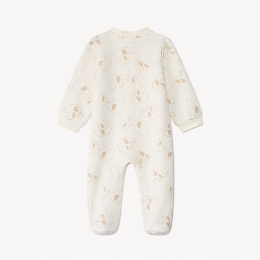 Dors-bien en velours imprimé éléphant pour bébé garçon  