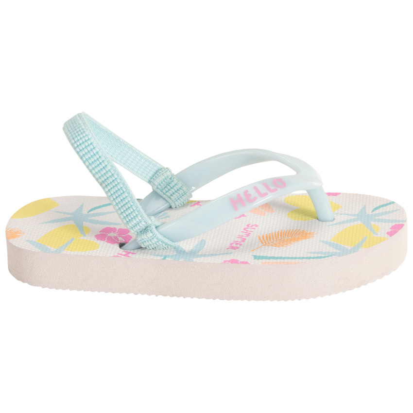 Tongs imprimé été et bride printée pour fille avec lanière selon l'âge 