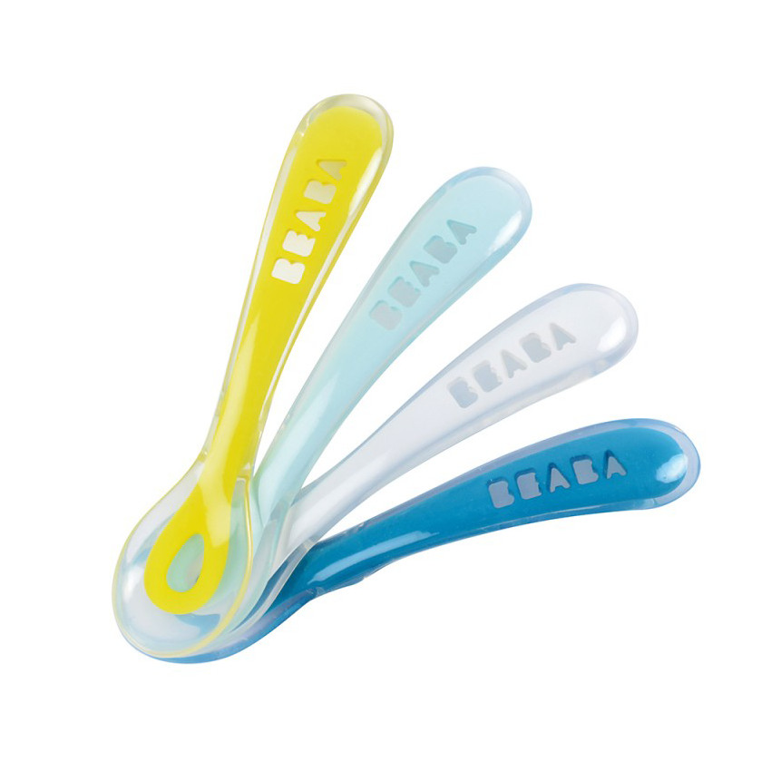 Lot de 4 cuillères Soft en silicone 2ème âge  