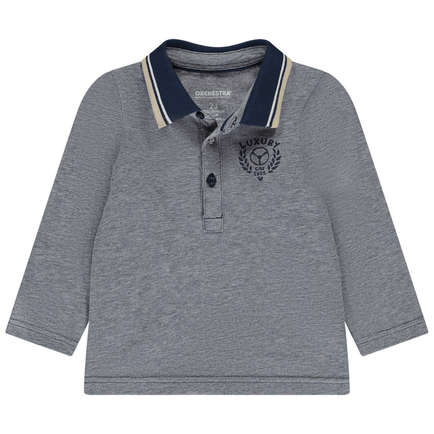 Polo manches longues piqué avec print pour bébé garçon
