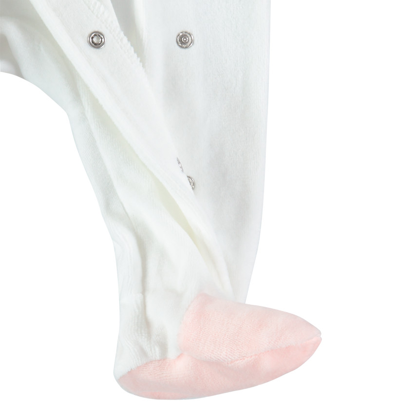 Dors-bien en velours à col Claudine et lune brodée 