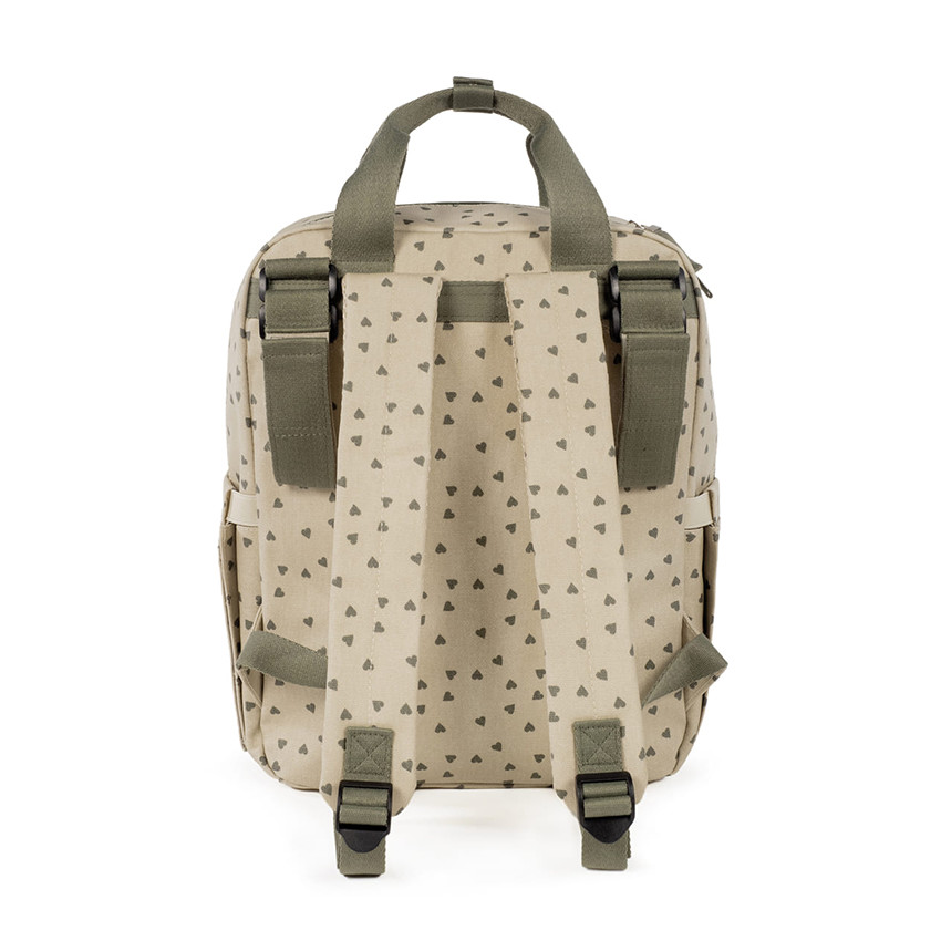 Sac à dos à langer imprimé cœurs Poppy + tapis mousse 