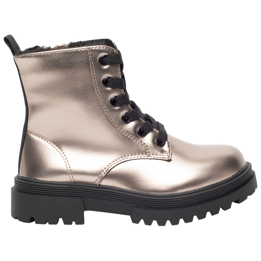 Bottillon nacrés avec doublure en fourrure et semelle chunky pour fille  